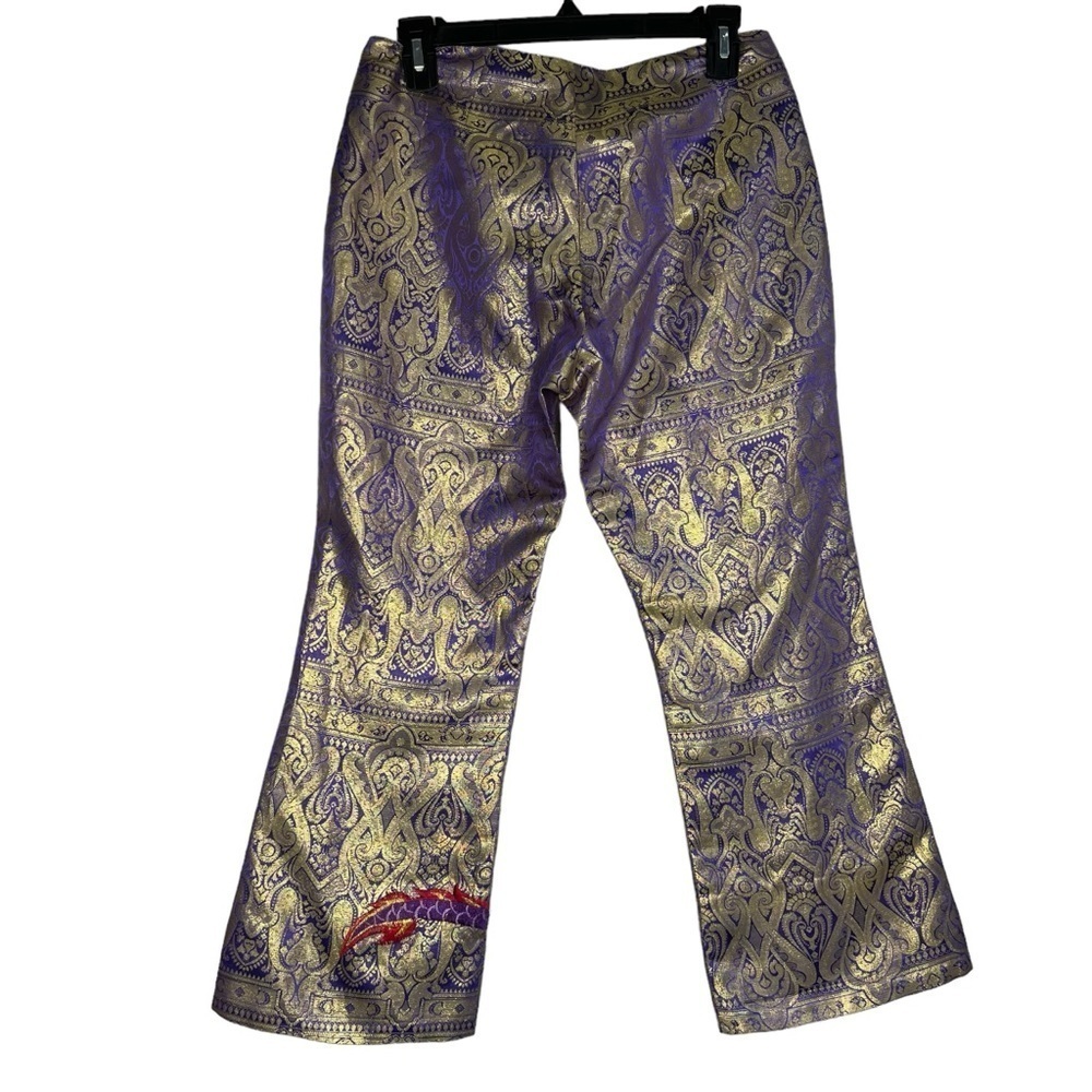 Patty Shelabarger Metallic Dragon Bootcut Pants size S - Picture 2 of 4